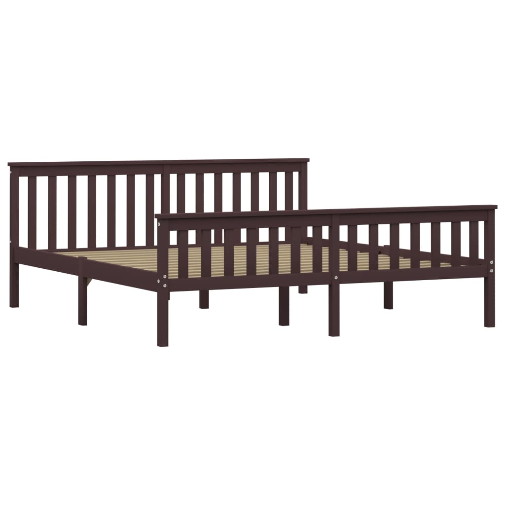 Giroletto senza Materasso Marrone Scuro 180x200 cm Legno Pino