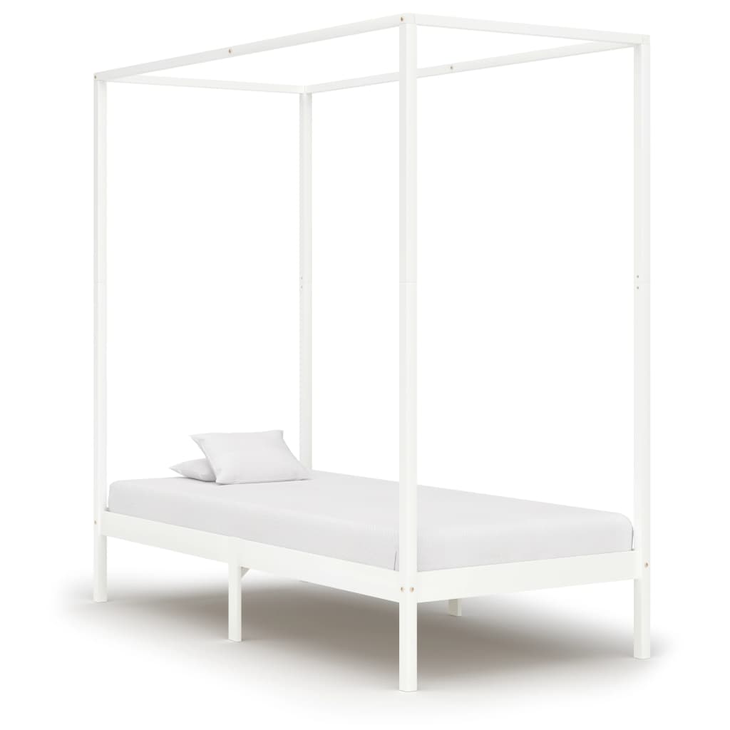 Giroletto con Baldacchino senza Materasso Bianco Pino 90x200 cm