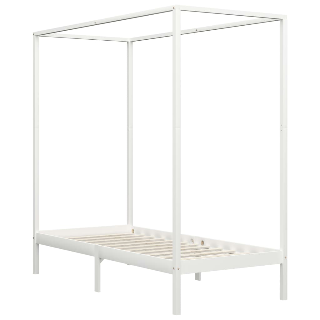 Giroletto con Baldacchino senza Materasso Bianco Pino 90x200 cm