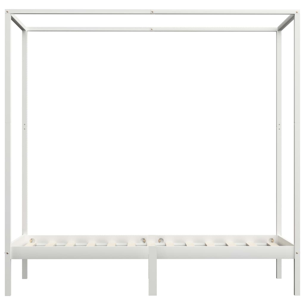 Giroletto con Baldacchino senza Materasso Bianco Pino 90x200 cm