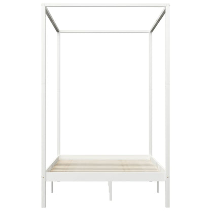 Giroletto a Baldacchino Bianco Legno Massello di Pino 140x200cm