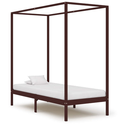 Giroletto con Baldacchino senza Materasso Marrone Pino 90x200cm