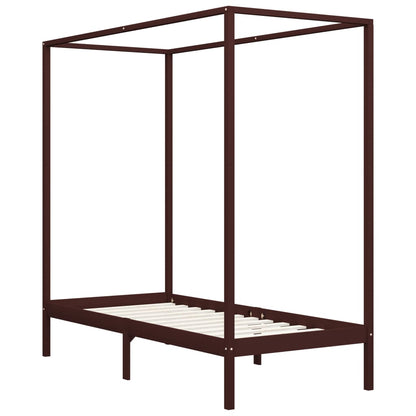 Giroletto con Baldacchino senza Materasso Marrone Pino 90x200cm