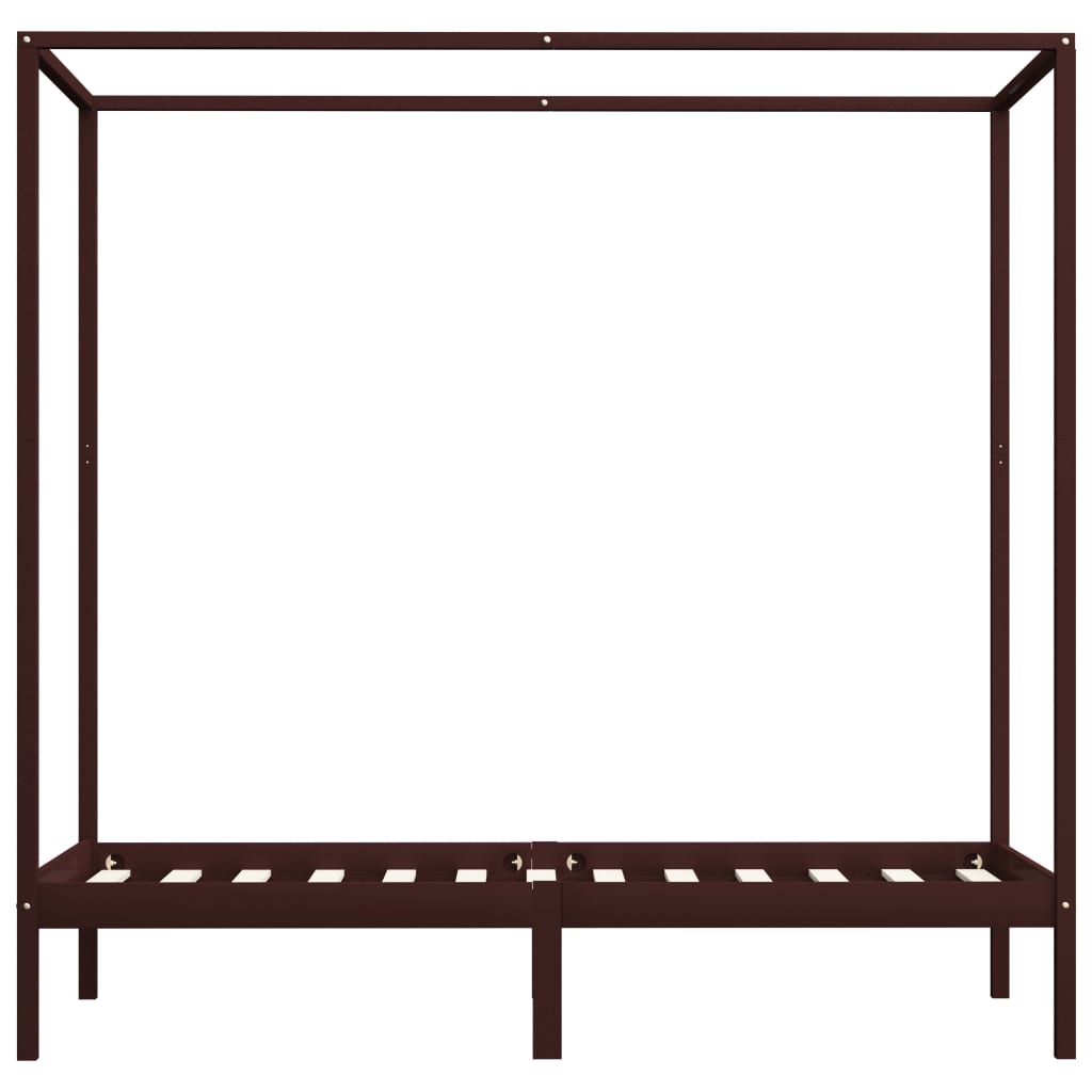 Giroletto con Baldacchino senza Materasso Marrone Pino 90x200cm