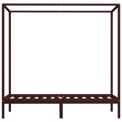 Giroletto con Baldacchino senza Materasso Marrone Pino 90x200cm