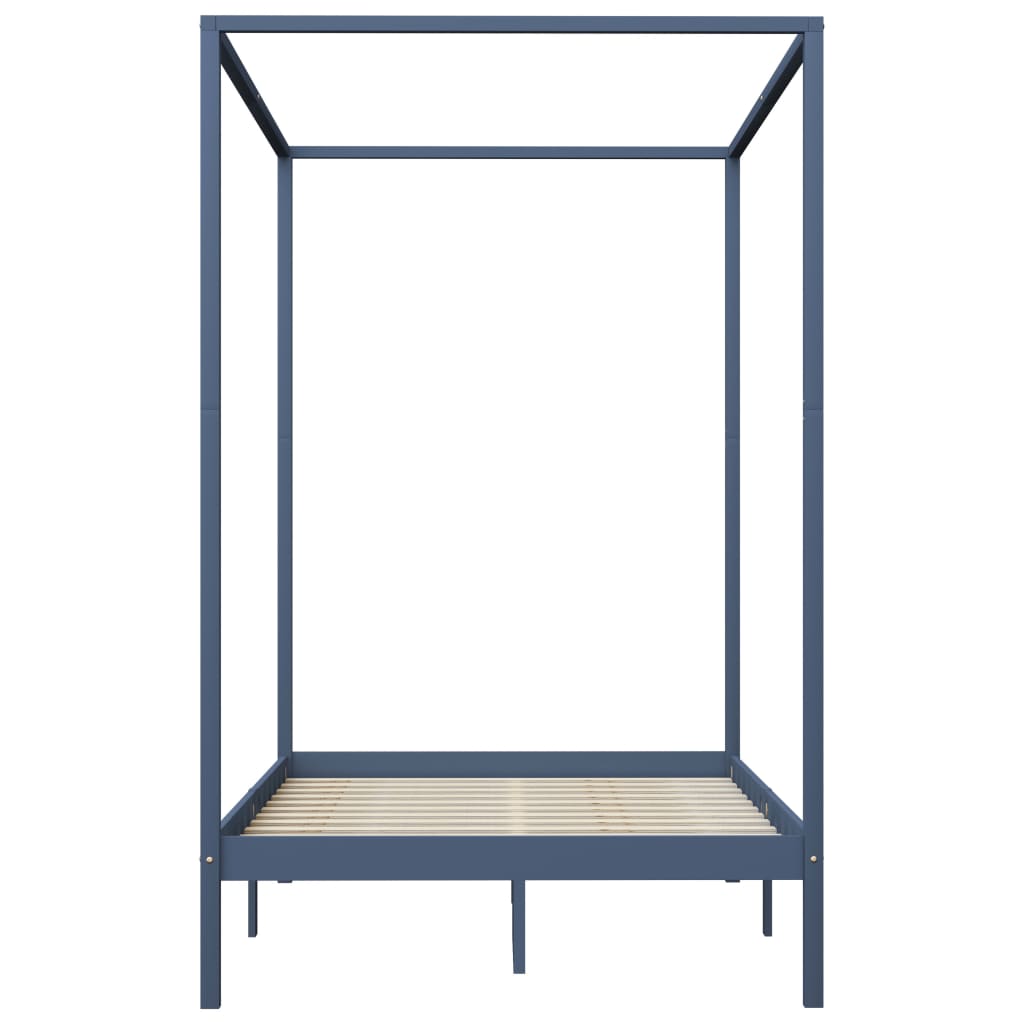 Giroletto Baldacchino senza Materasso Grigio 120x200 cm in Pino
