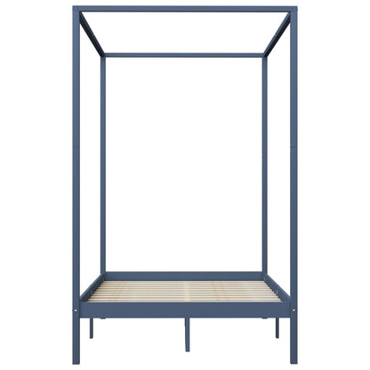 Giroletto Baldacchino senza Materasso Grigio 120x200 cm in Pino