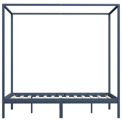 Giroletto Baldacchino senza Materasso Grigio 120x200 cm in Pino
