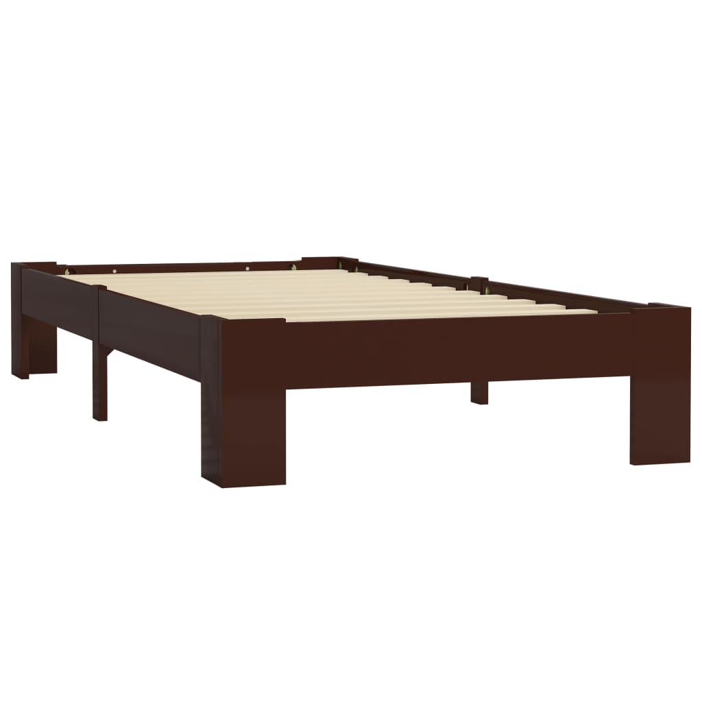 Giroletto senza Materasso Marrone Scuro 100x200 cm Legno Pino