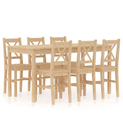 Set da Pranzo 7 pz in Legno di Pino