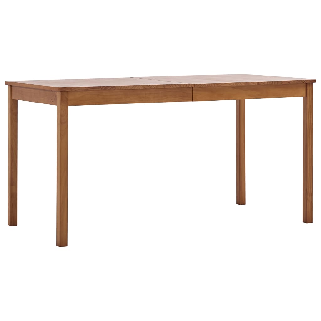 Set da Pranzo 7 pz in Legno di Pino Marrone ambra