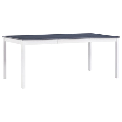 Tavolo da Pranzo Bianco e Grigio 180x90x73 cm in Legno di Pino