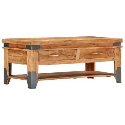 Tavolino da CaffÃ¨ 110x52x45 cm in Legno Massello di Acacia