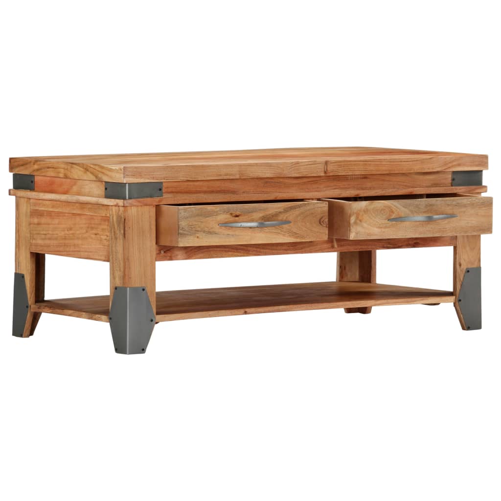 Tavolino da CaffÃ¨ 110x52x45 cm in Legno Massello di Acacia