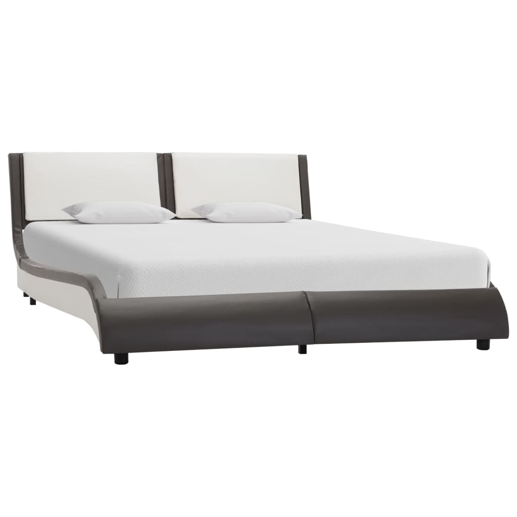 Struttura letto con LED senza materasso grigio e bianco 120x190 cm