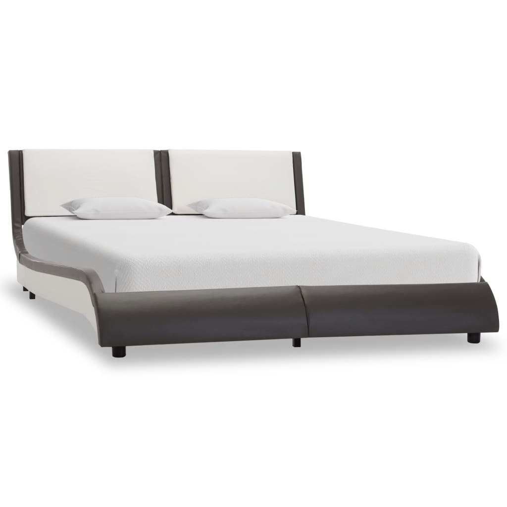 Struttura letto con LED senza materasso grigio e bianco 120x190 cm