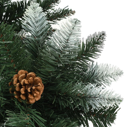 Albero di Natale Artificiale Pigne e Brillantini Bianchi 180 cm