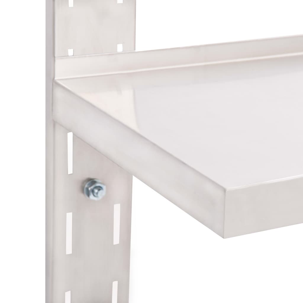 Mensola a Sospensione a 2 Livelli in Acciaio Inox 100x30 cm