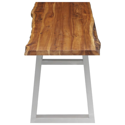 Panca 160 cm in Legno Massello d'Acacia e Acciaio Inox