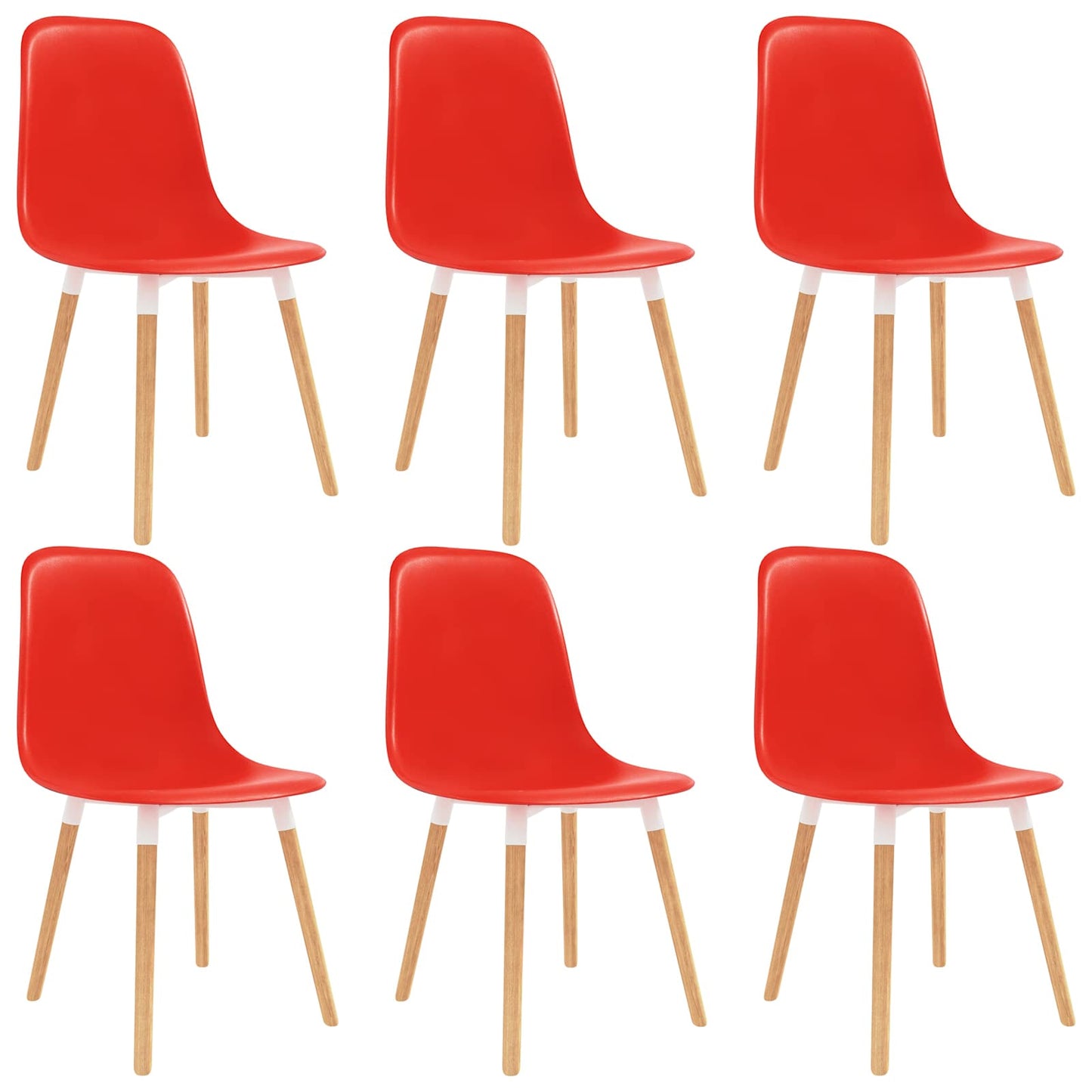 Sedie da pranzo 6 pcs Rosso 47 x 50.5 x 83 cm