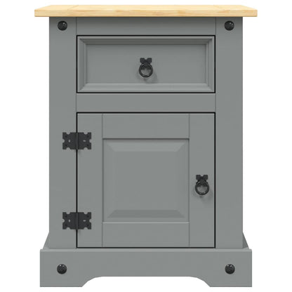 Comodino in Legno di Pino Messicano Corona Grigio 53x39x67 cm