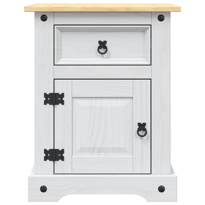 Comodino in Legno di Pino Messicano Corona Bianco 53x39x67 cm