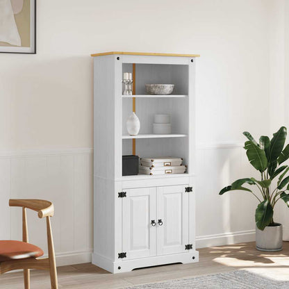 Credenza in Legno di Pino Messicano Corona Bianco 80x40x170 cm