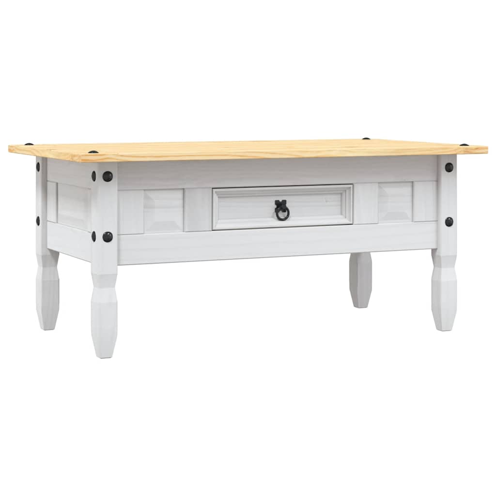 Tavolino CaffÃ© Pino Messicano Corona Range Bianco 100x55x44 cm