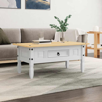 Tavolino CaffÃ© Pino Messicano Corona Range Bianco 100x55x44 cm