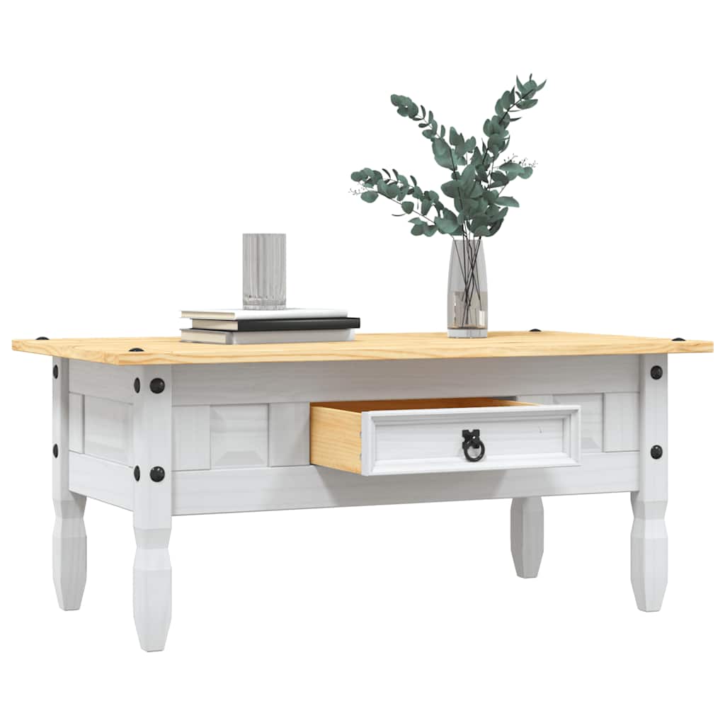 Tavolino CaffÃ© Pino Messicano Corona Range Bianco 100x55x44 cm