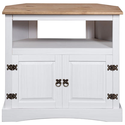 Tavolo Console in Pino Messicano Corona Bianco 80x43x78 cm
