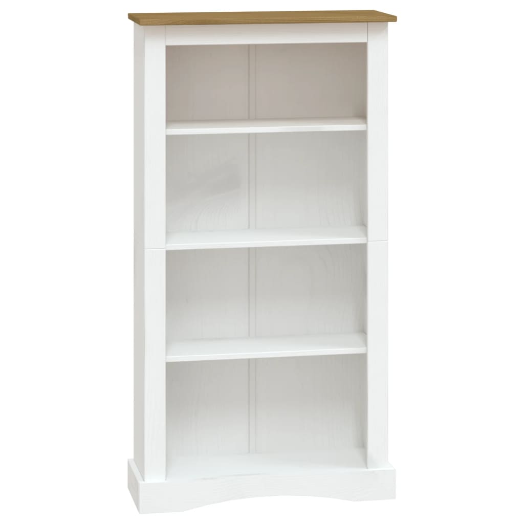 Libreria a 4 Ripiani Pino Messicano Corona Bianco 80x29x150 cm