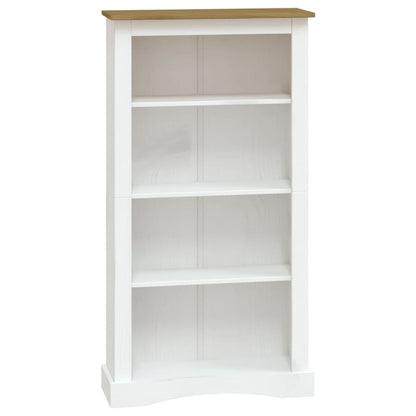 Libreria a 4 Ripiani Pino Messicano Corona Bianco 80x29x150 cm
