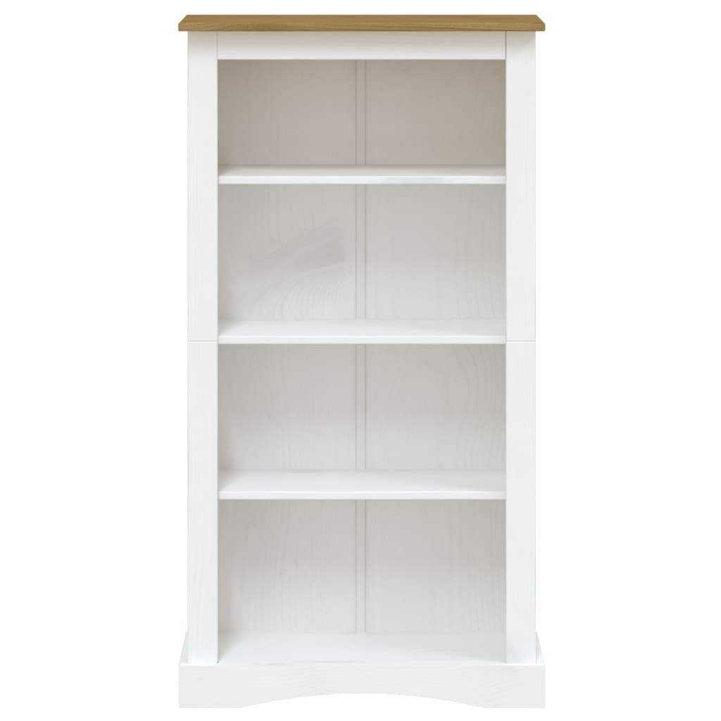 Libreria a 4 Ripiani Pino Messicano Corona Bianco 80x29x150 cm