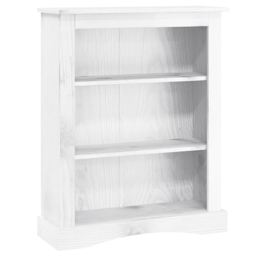 Libreria a 3 Ripiani Pino Messicano Corona Bianco 81x29x100 cm