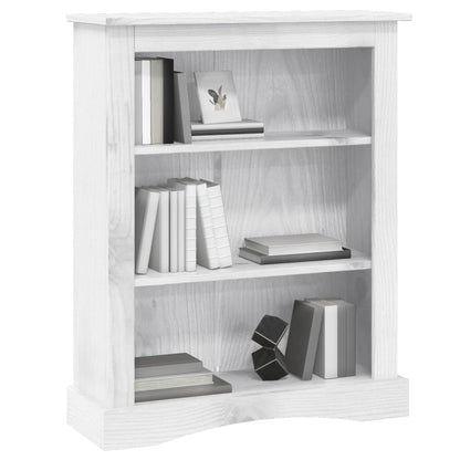 Libreria a 3 Ripiani Pino Messicano Corona Bianco 81x29x100 cm
