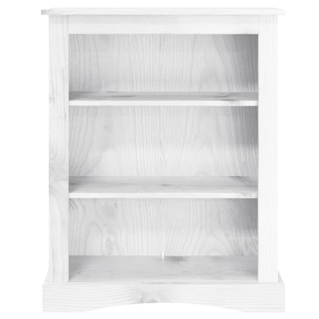 Libreria a 3 Ripiani Pino Messicano Corona Bianco 81x29x100 cm