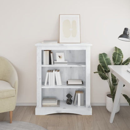 Libreria a 3 Ripiani Pino Messicano Corona Bianco 81x29x100 cm