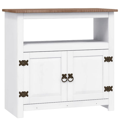 Mobile Porta TV Legno Pino Messicano Corona Bianco 80x43x78 cm