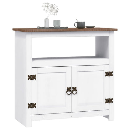 Mobile Porta TV Legno Pino Messicano Corona Bianco 80x43x78 cm