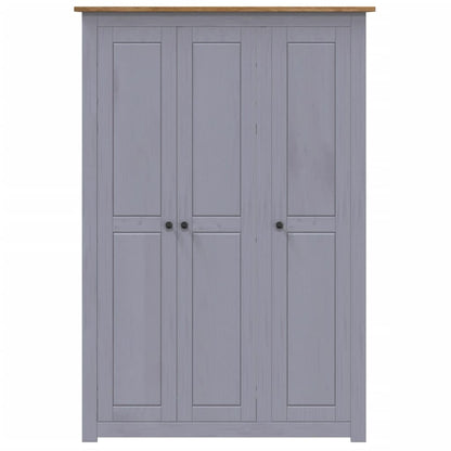 Armadio a 3 Ante Grigio 118x50x171,5cm in Pino Panama Range