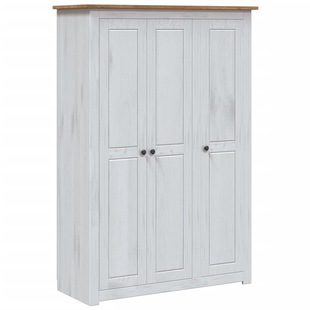 Armadio a 3 Ante Bianco 118x50x171,5cm in Pino Panama Range