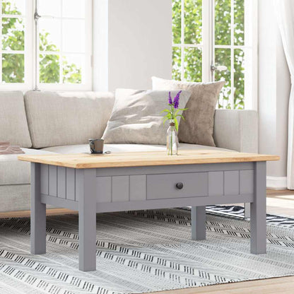 Tavolino Salotto Grigio 100x60x43,5cm Pino Massello Panama Range