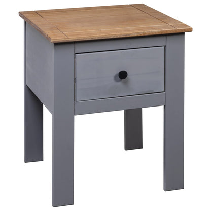 Comodino Grigio 46x40x57 cm in Legno di Pino Panama Range