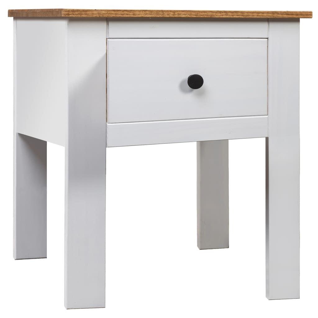 Comodino Bianco 46x40x57 cm in Legno di Pino Panama Range