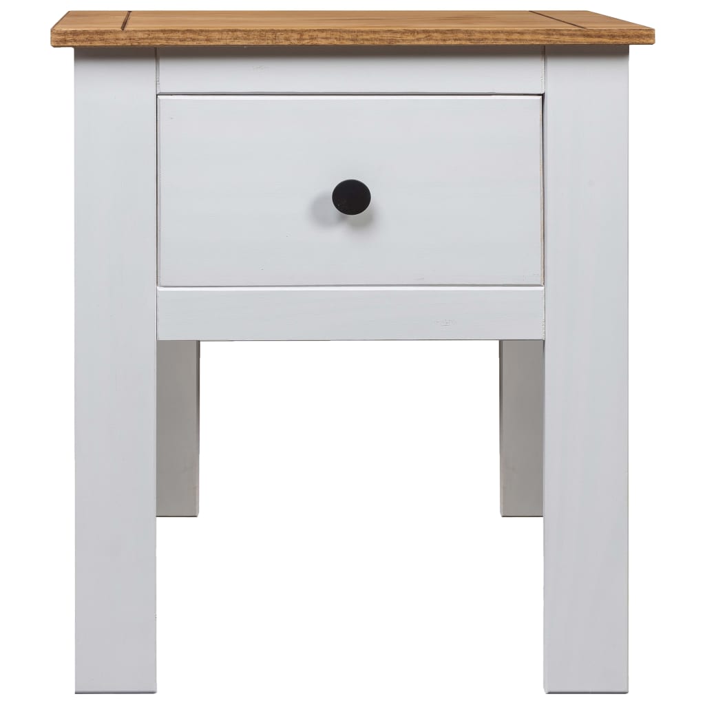 Comodino Bianco 46x40x57 cm in Legno di Pino Panama Range