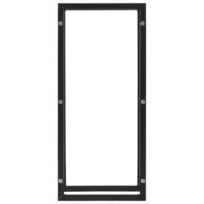 Rastrelliera per Legna da Ardere Nera 30x35x81 cm in Acciaio