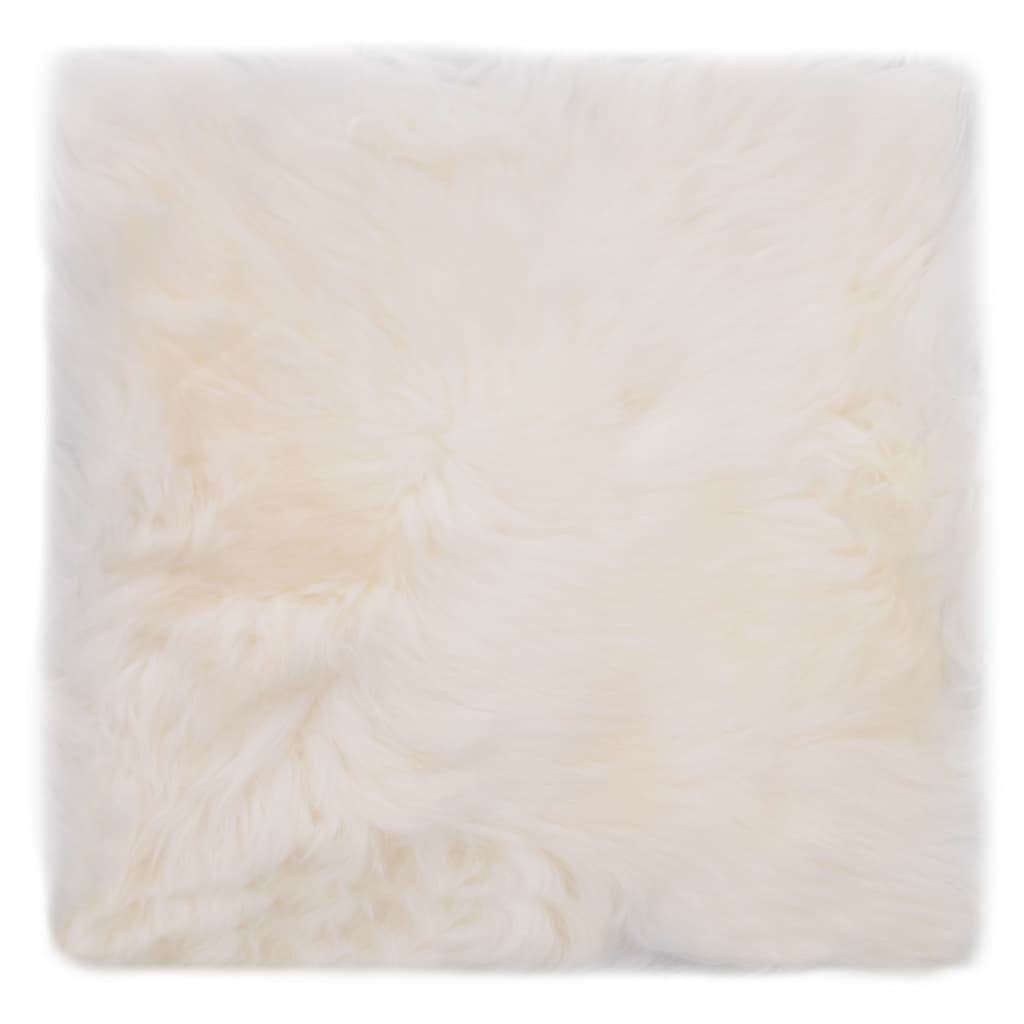 Cuscini per Sedie 2 pz Bianco 40x40cm in Vera Pelle di Montone