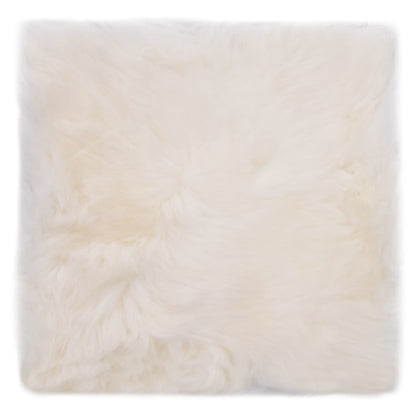 Cuscini per Sedie 2 pz Bianco 40x40cm in Vera Pelle di Montone