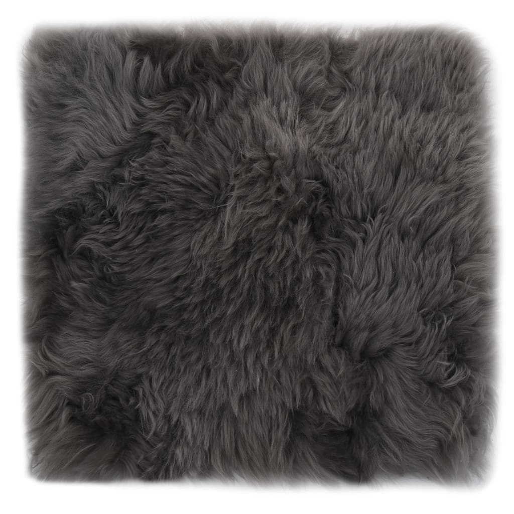 Cuscini Sedie 2 pz Grigio Chiaro 40x40cm Vera Pelle di Montone